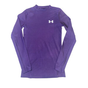Boys Under Armour Purple HeatGear Long Sleeve Tee M